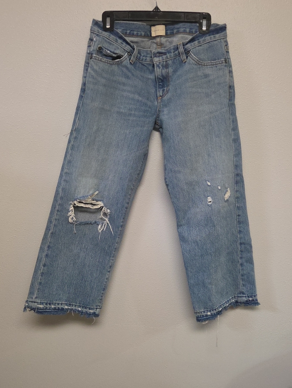 Simon Miller Light Blue Distressed Cropped Jeans